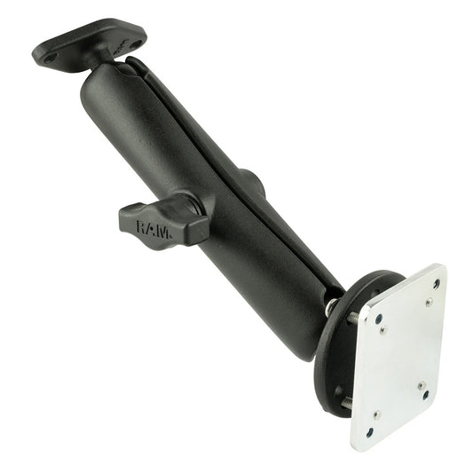 RAM Mount Double Ball DrillDown Mount wDiamond Plate Backer Plate RAMB138UCINT3