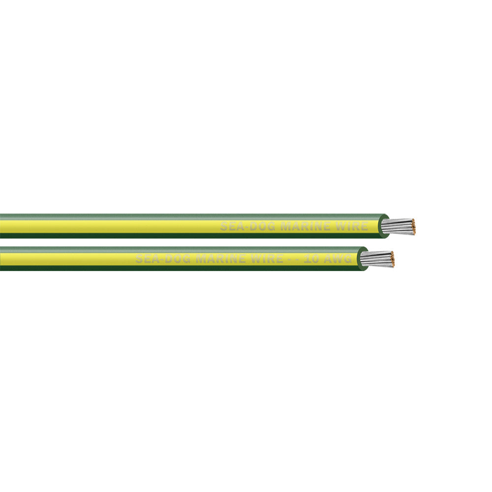 SeaDog 10 AWG GreenYellow Stripe Primary Wire 500 8010147
