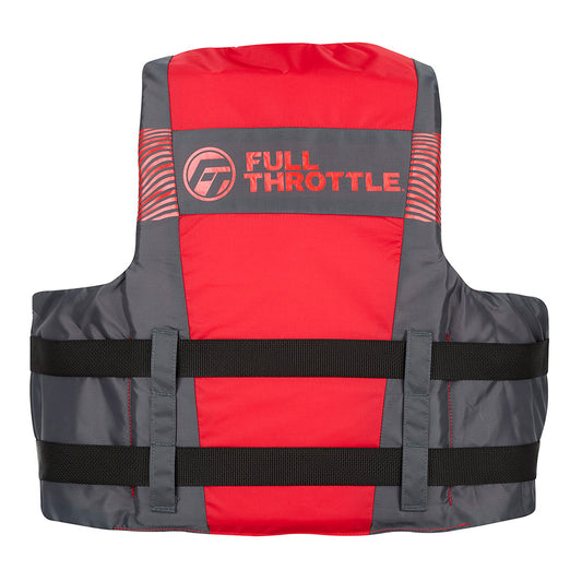 Full Throttle Adult Nylon Life Jacket 2X4X BlackRed 11220010008026