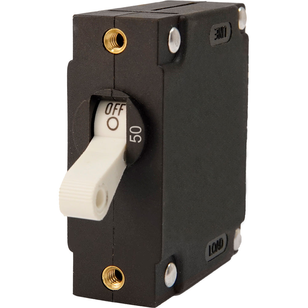 Egis A Series White Toggle Panel Mount Circuit Breaker Single Pole 50A 320150