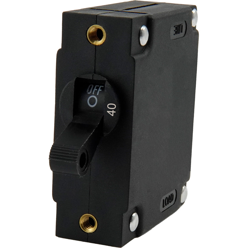 Egis A Series Black Toggle Panel Mount Circuit Breaker Single Pole 40A 321140