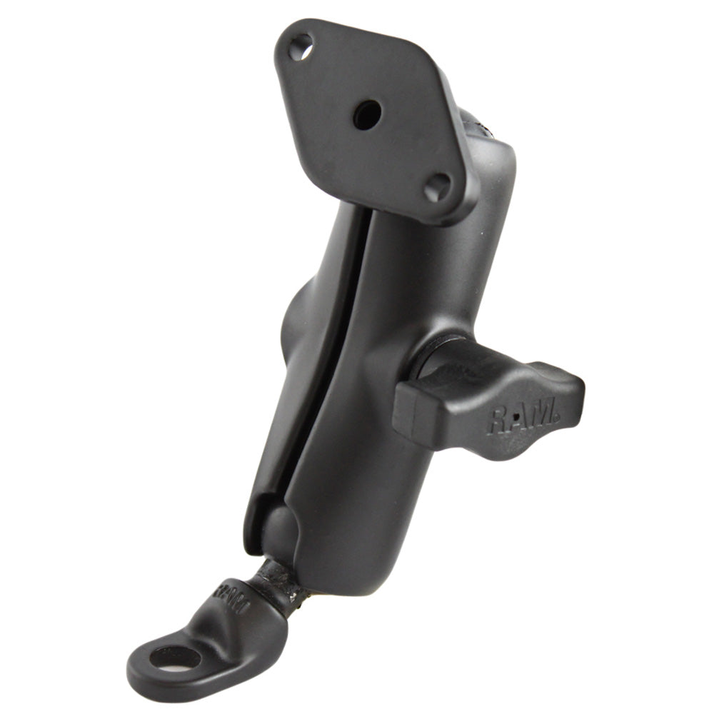 RAM Mount 9mm Angled Base wDouble Socket Arm Diamond Adapter RAMB180U