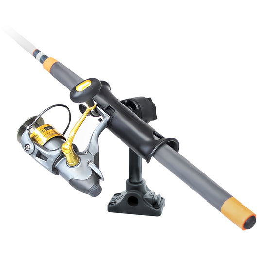 RAM Mount RAM Tube Jr Fishing Rod Holder Standard 6 Length Post Spline Combo BulkheadFlat Surface Base wPlunger