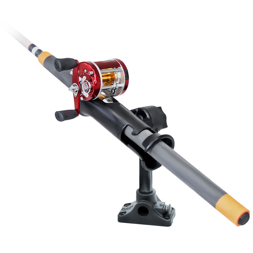 RAM Mount RAM Tube Jr Fishing Rod Holder Standard 6 Length Post Spline Combo BulkheadFlat Surface Base wPlunger