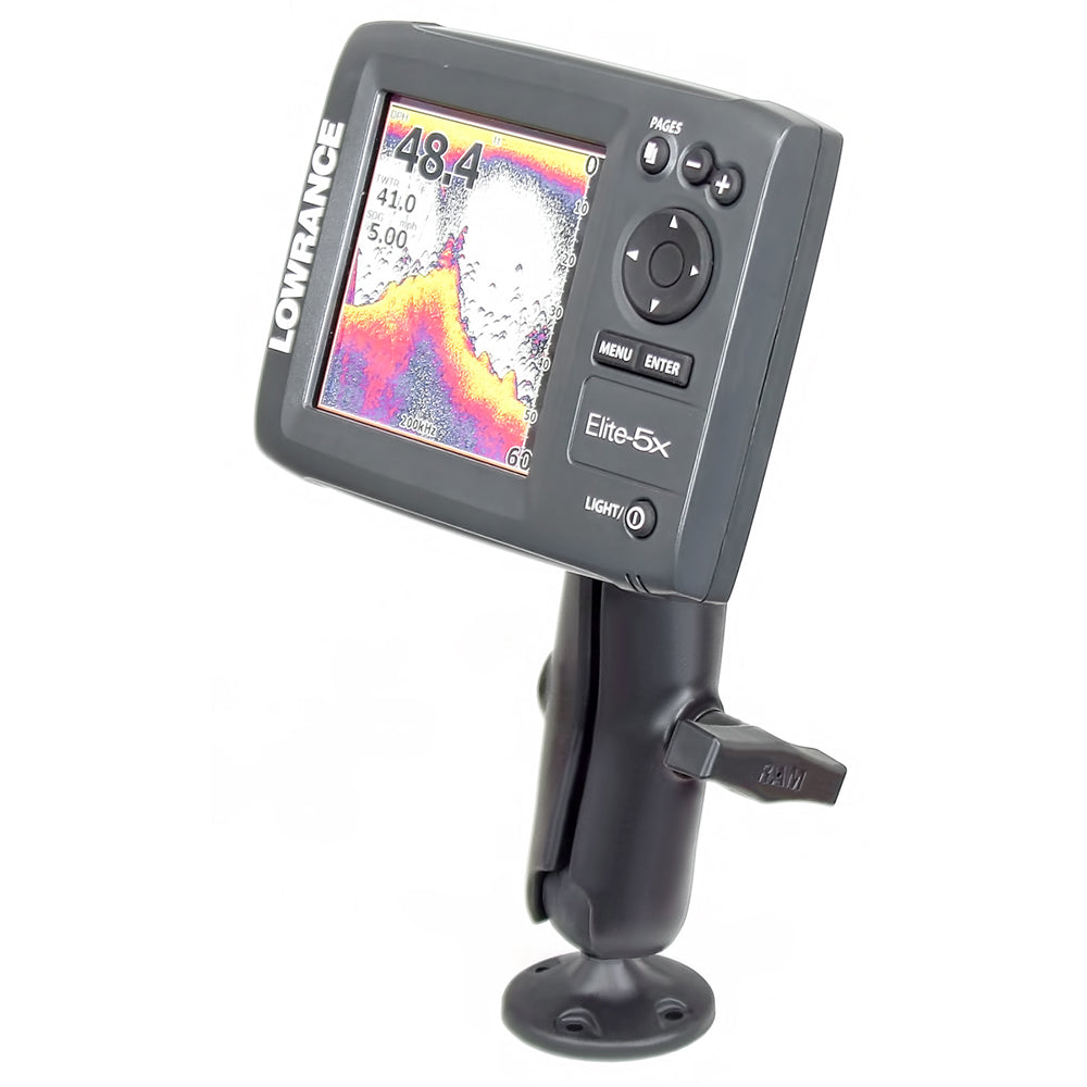 RAM Mount 15 Ball Rugged Use Composite Mount fLowrance Elite5 Mark5 Series Fishfinders RAP101ULO11