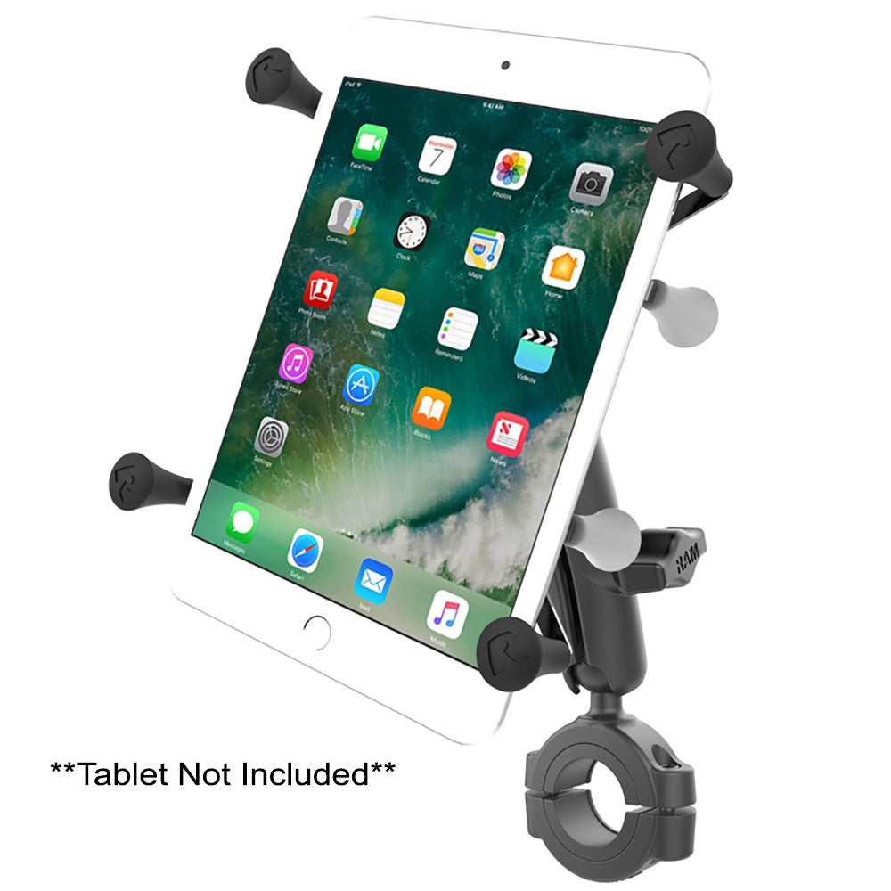 RAM Mount RAM Torque 1 18 1 12 Diameter HandlebarRail Base with 1 Ball Medium Arm and XGrip for 78 Tablets