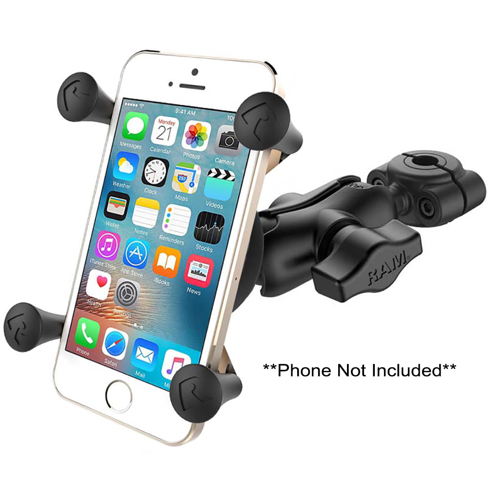 RAM Mount RAM Torque 38 58 Diameter Mini Rail Base with 1 Ball Short Arm and XGrip for Phones RAMB4083762AUN7U