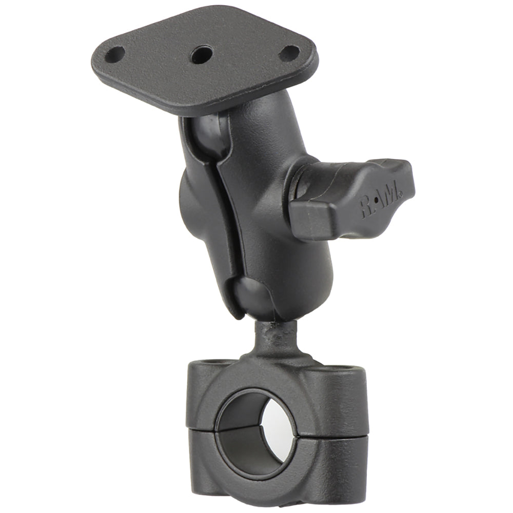RAM Mount RAM Torque 34 1 Diameter HandlebarRail Base with 1 Ball SHORT Arm and Diamond Plate RAMB408751A238U
