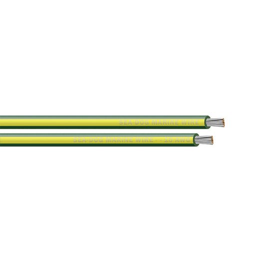 SeaDog 10 AWG GreenYellow Stripe Primary Wire  1000 8010149