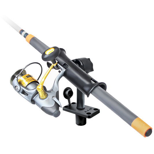 RAM Mount RAM Tube Jr Fishing Rod Holder wStandard 6 Length Post Spline  Flush Mounting Base RAP390FU