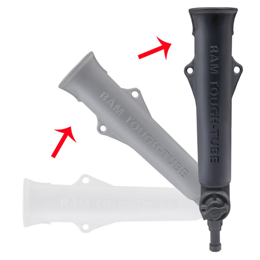 RAM Mount ToughTube Fishing Rod Holder w3 Long Ratchet Spline Post Arm RAP394SSTU