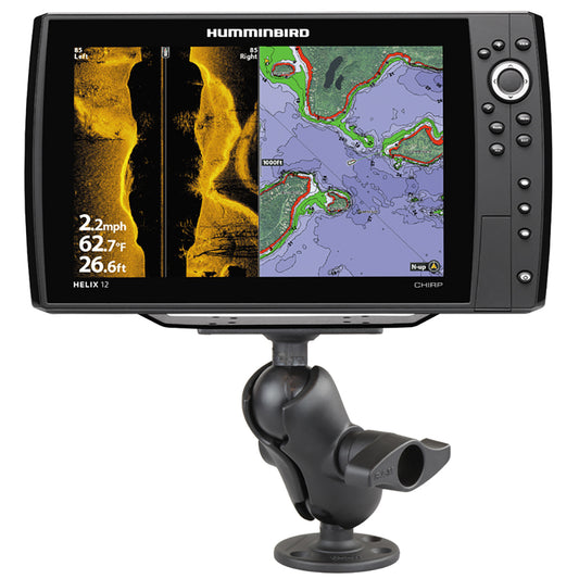 RAM Mount 225 Ball Mount w368 Round Base  2 x 5 Rectangular Base fHumminbird HELIX 9 10  12 RAMD20225C202U