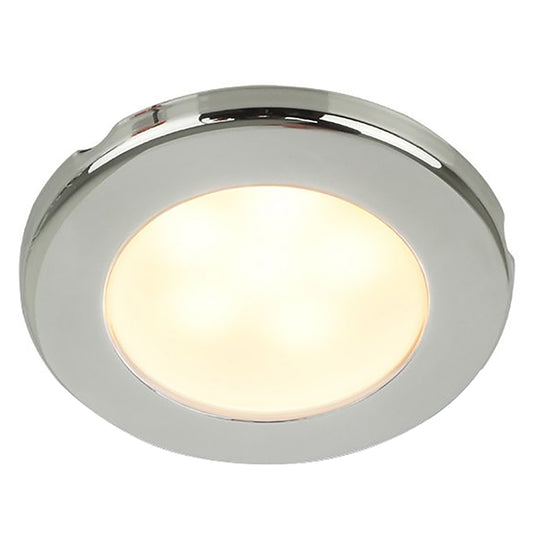 Hella Marine EuroLED 75 3 Round Screw Mount Down Light  Warm White LED  Stainless Steel Rim  24V 958109121