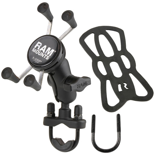 RAM Mount XGrip Phone Mount wHandlebar UBolt Base RAMB149ZAUN7U