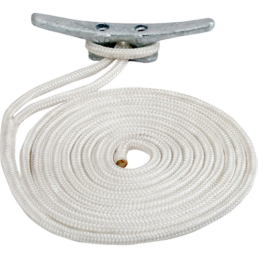 SeaDog Double Braided Nylon Dock Line  58 x 35  White 302116035WH1