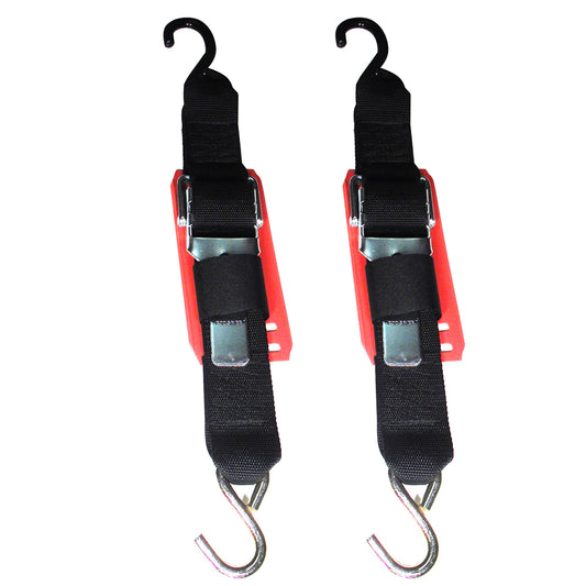 Rod Saver Paddle Buckle Trailer TieDown wVinyl Pad  2 x 6  Pair 2PB6VP