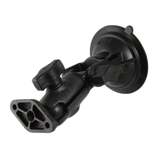RAM Mount RAM TwistLock Composite Suction Cup Ratchet Mount wDiamond Plate RAPB104224U